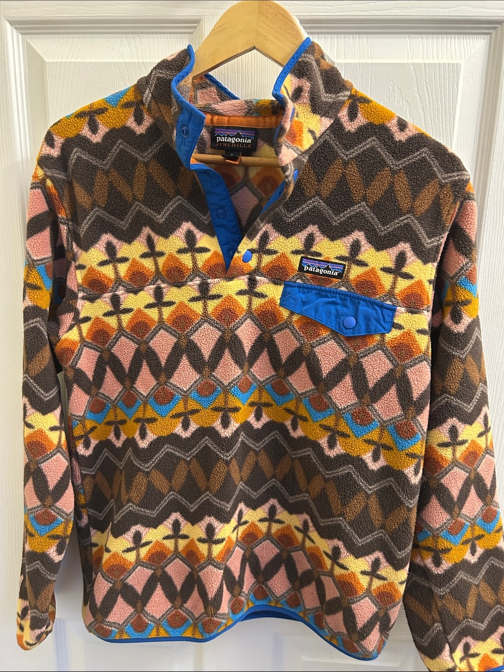 Patagonia Multicolor Geometric Fleece Snap-Pullover Jacket